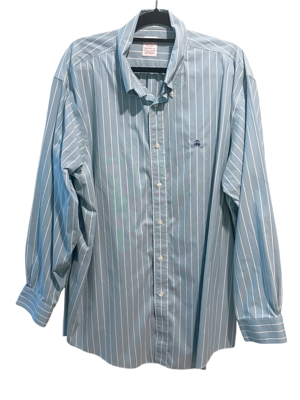 Brooks Brothers Striped Shirt Madison Non-Iron XXL Preppy Supima Cotton READ